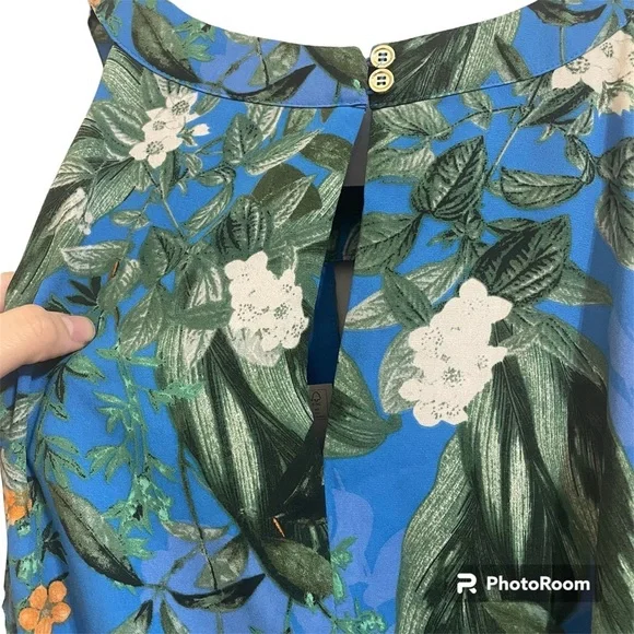 ASOS Oasis halter midi dress in blue floral - Picture 7 of 9